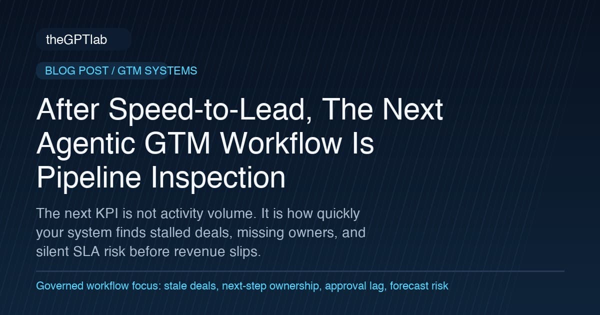 After Speed-to-Lead, The Next Agentic GTM Workflow Is Pipeline Inspection — theGPTlab